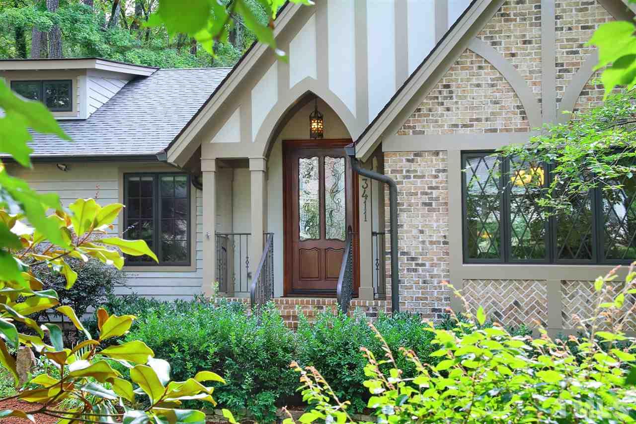 3411 Dover Road Durham, NC 27707 - Photo 2 of 29 Stone walkway and steps lead to the welcoming front door of this gracious home.