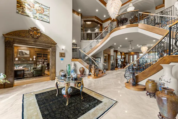 a living room filled with furniture