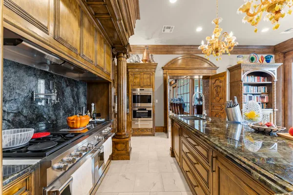 a kitchen view of counter top space