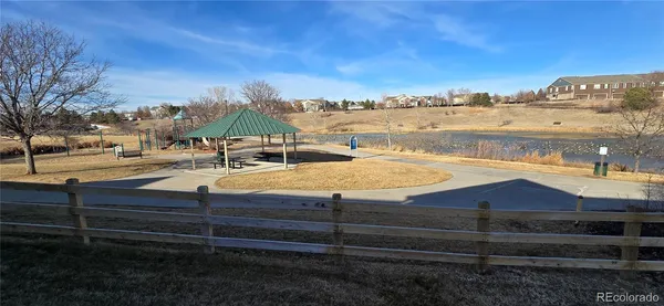 a view of a terrace with skyline