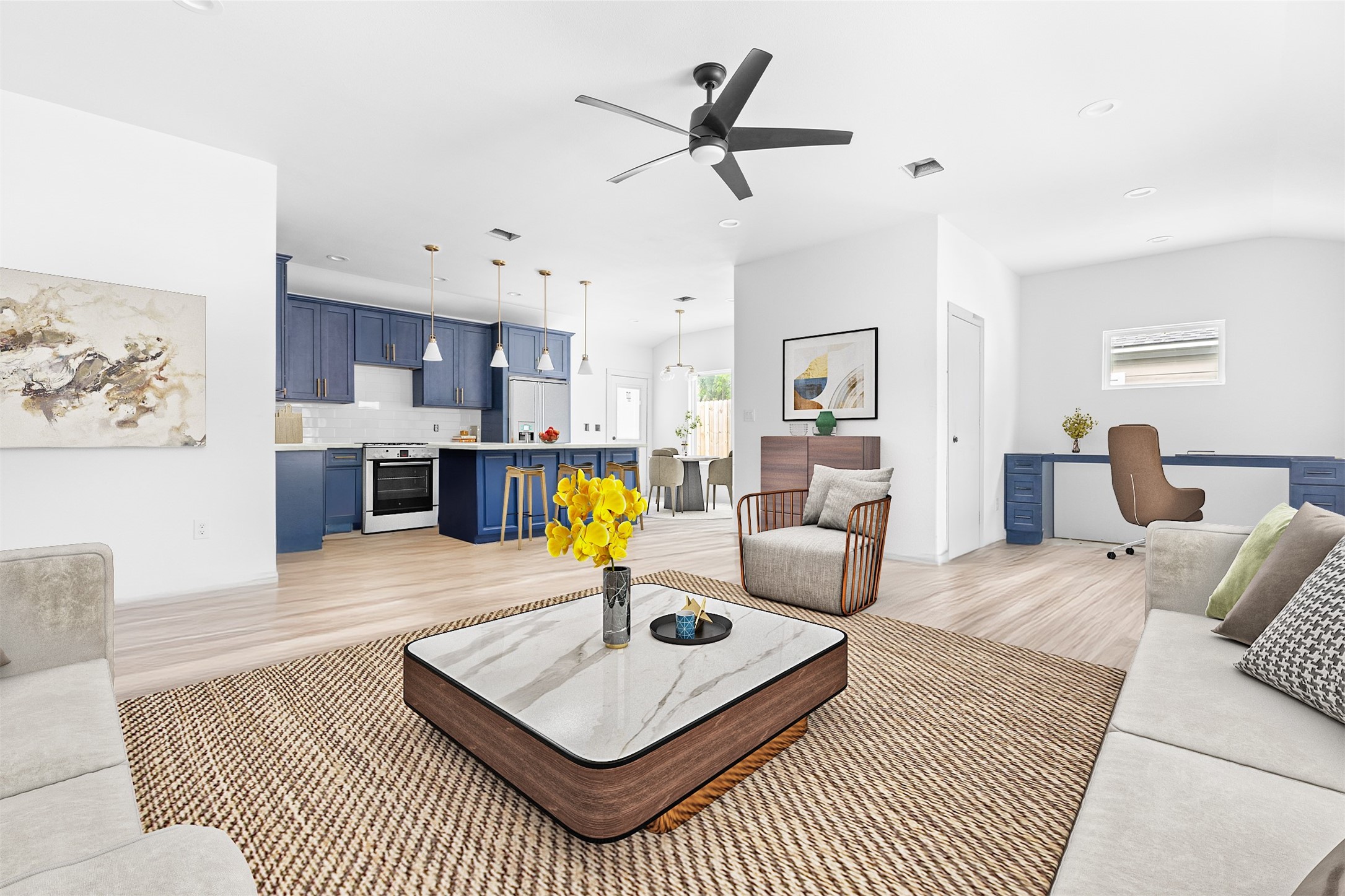 4918 Culmore Drive Houston, TX 77021 - Photo 4 of 13 Discover affordable luxury with this beautifully virtually staged home, offering 3 spacious bedrooms and 2.5 baths. This home features a custom study nook plus many more features. Virtually Staged