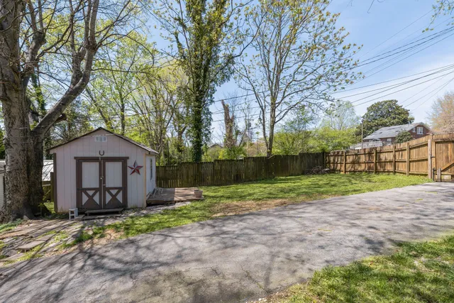 a view of backyard with green space
