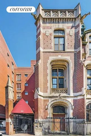 a view of a building with a balcony
