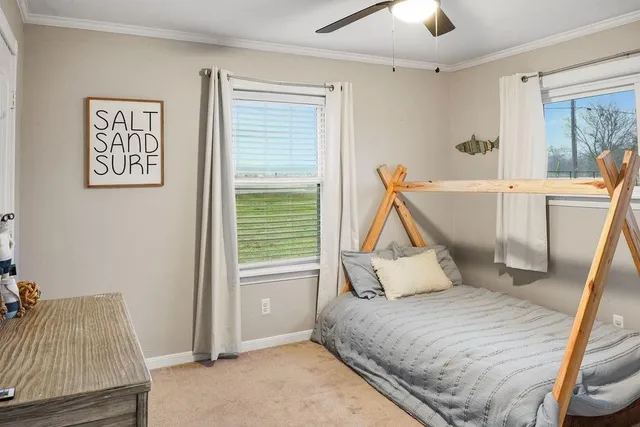 a view of a bathroom from the hallway
