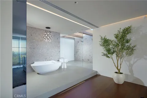 a view of bathroom with a potted plant on the counter and sink