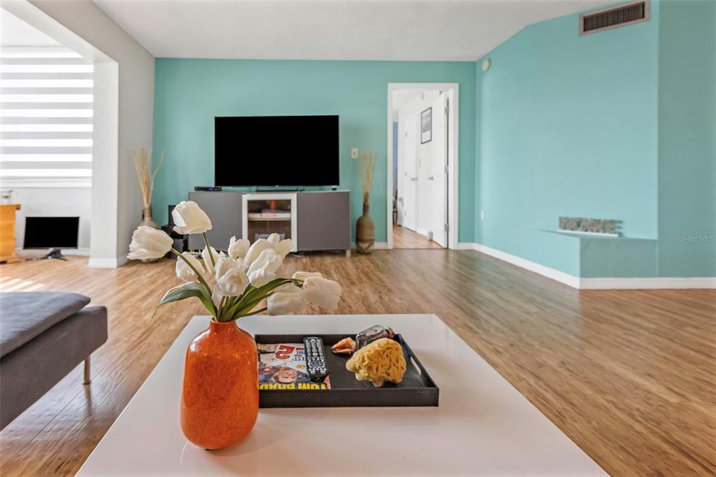 1900 68th Street North, Unit 110 St. Petersburg, FL 33710 - Photo 13 of 48 a living room with furniture and a flat screen tv