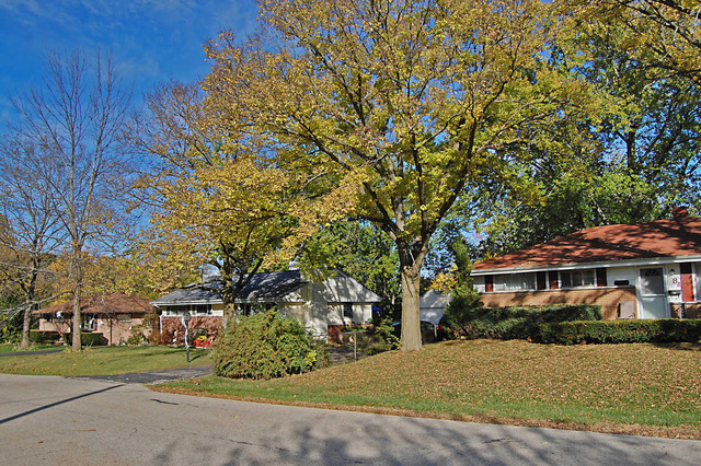 5 Crescent Road Lake Zurich, IL 60047 - Photo 3 of 8 a front view of a house with a garden