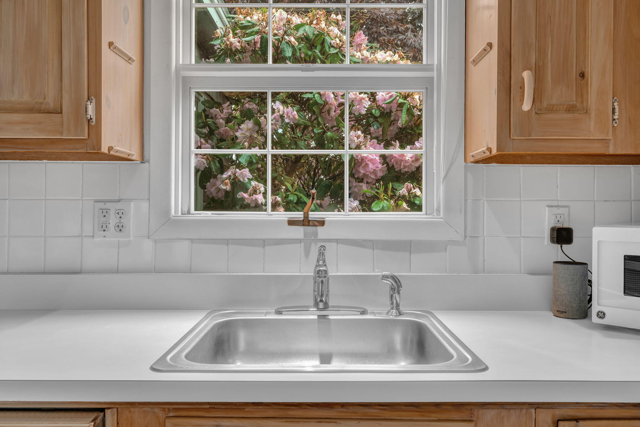 247 Island Road South Thomaston, ME 04858 - Photo 8 of 38 Beautiful Flowering Bush Outside Kitchen
