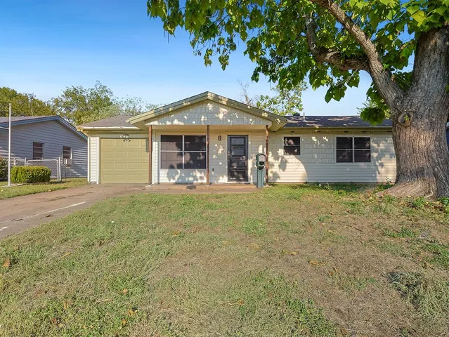 front view of a house with an outdoor space