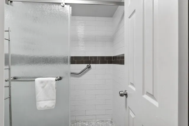 a bathroom with a shower