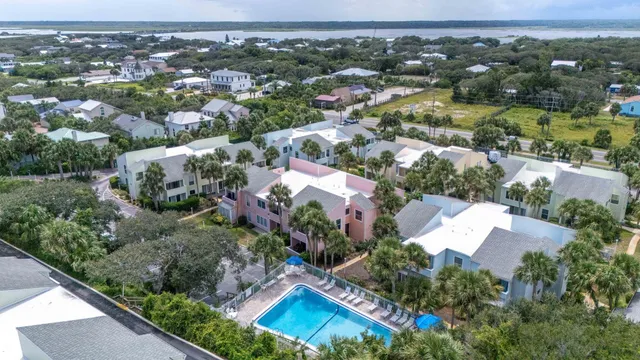 an aerial view of multiple house