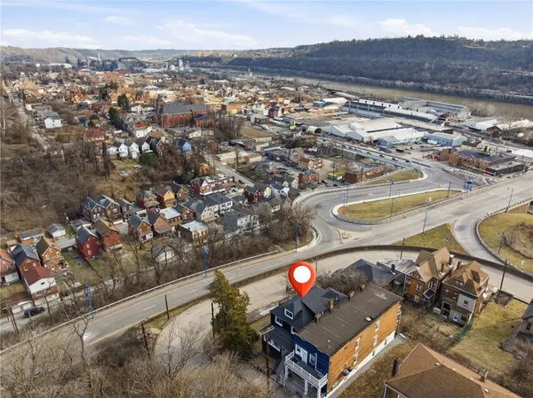 an aerial view of multiple house