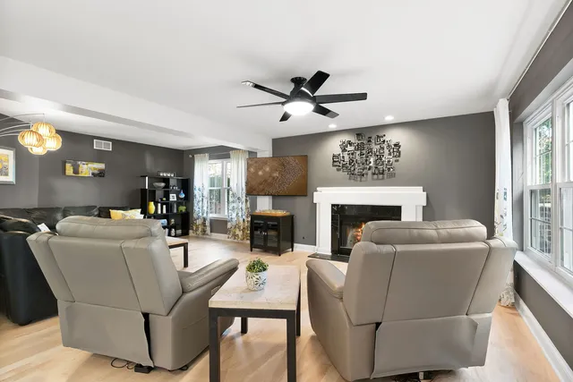 a living room with furniture and window