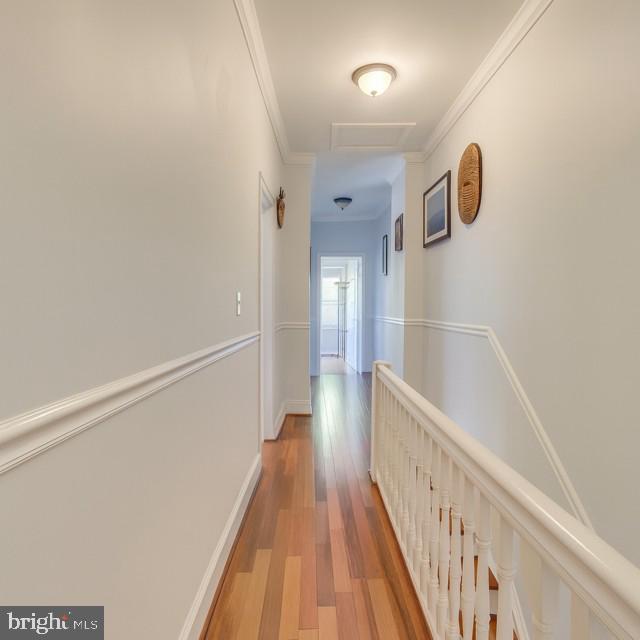 726 3rd Street Northeast Washington, DC 20002 - Photo 15 of 41 a view of a hallway with wooden floor and staircase