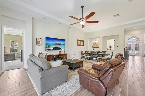 a living room with furniture