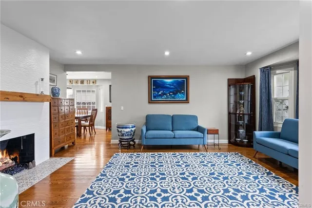 a living room with furniture and a couch