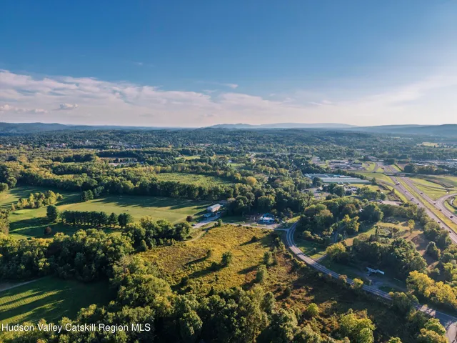 a view of a lake with a city