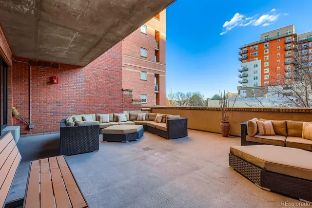 a terrace view with sitting space