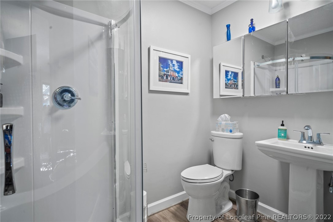 1533 Carl Freeman Road Stedman, NC 28391 - Photo 38 of 48 a bathroom with a toilet sink and mirror