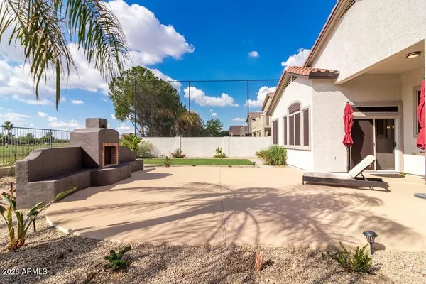 a view of a house with a patio