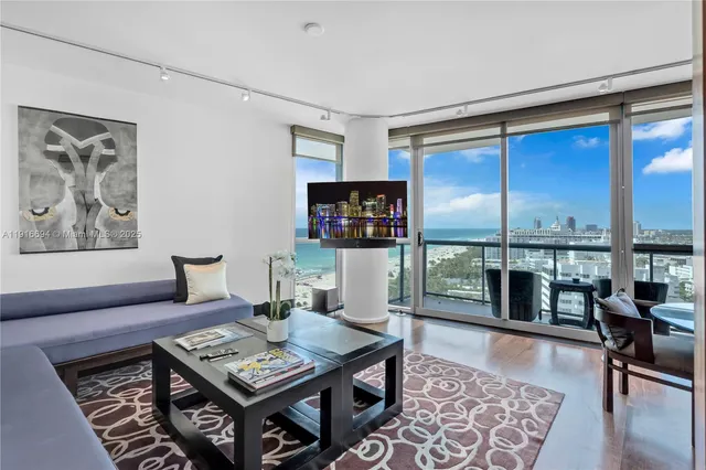 a view of a balcony with an outdoor space