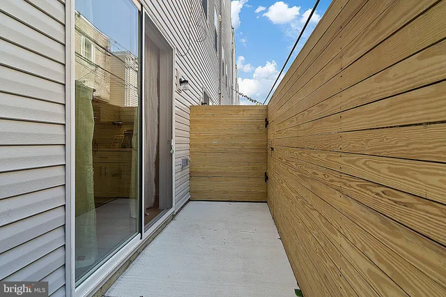 a view of wooden door