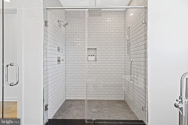 a bathroom with a shower
