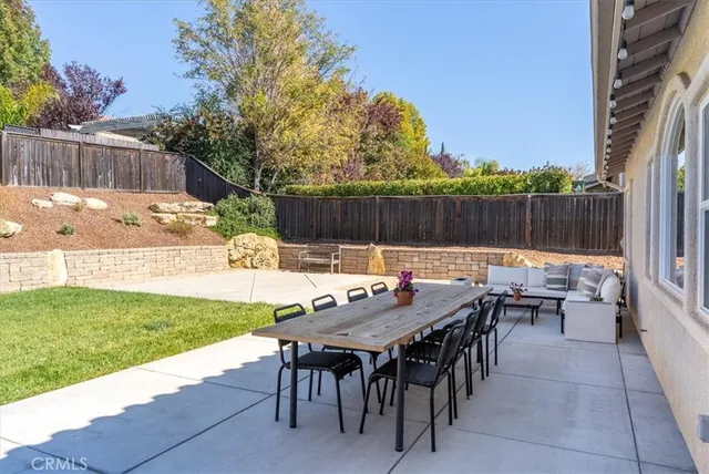 an outdoor view with patio
