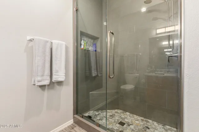 a bathroom with a shower