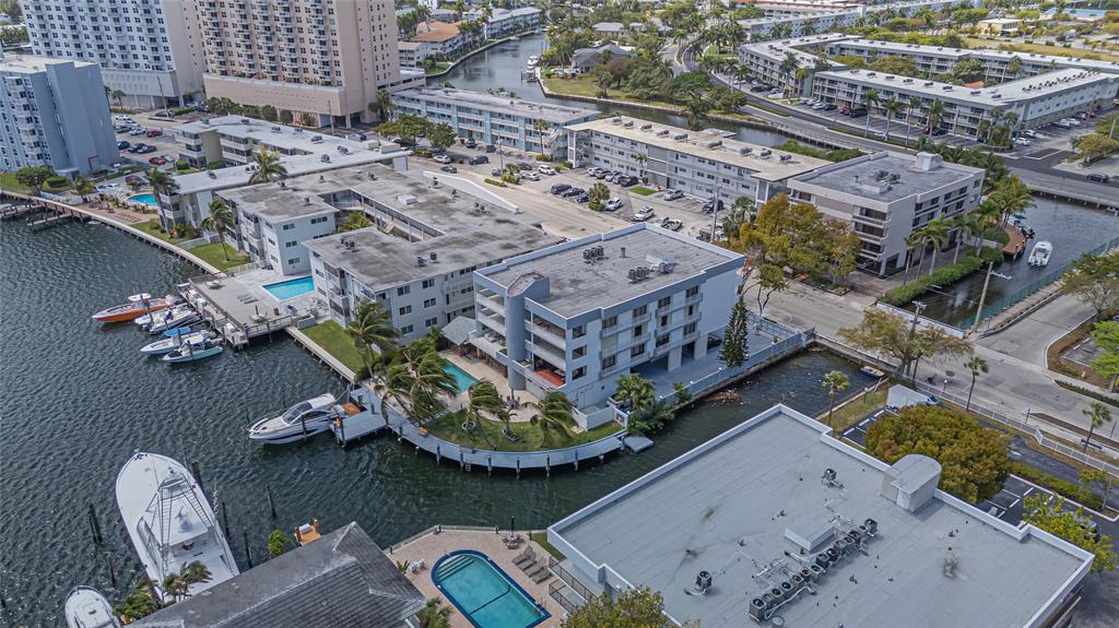 468 Golden Isles Drive, Unit 402 Hallandale Beach, FL 33009 - Photo 7 of 53 an aerial view of a house with a ocean view