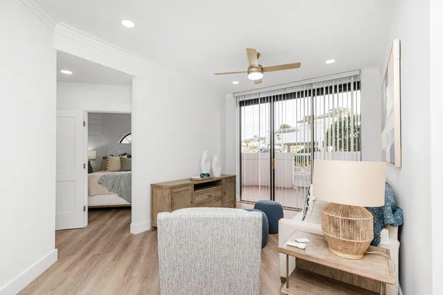 a bedroom with a bed and furniture