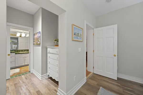 a view of balcony with furniture