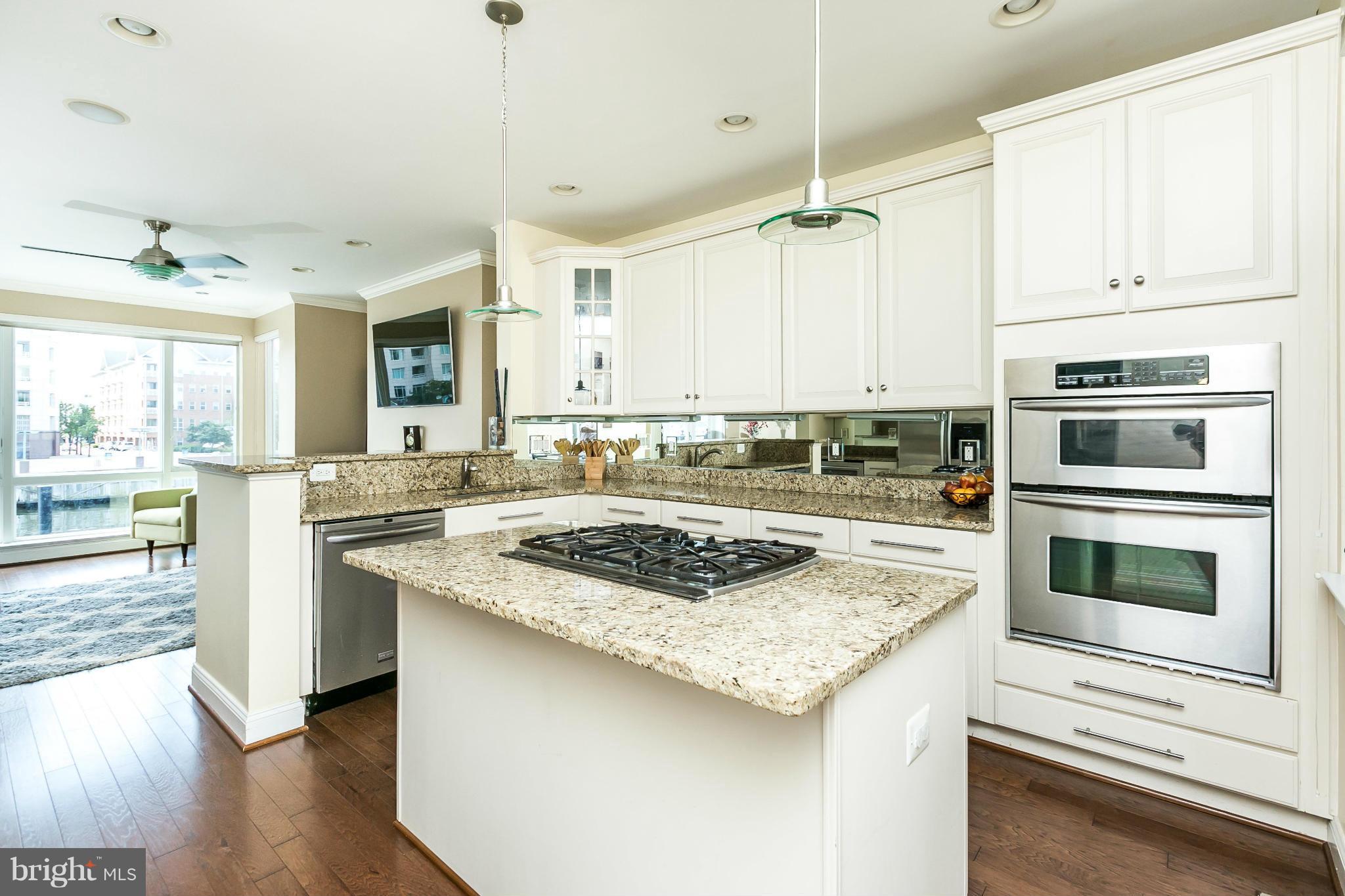 639 Ponte Villas South, Unit 128 Baltimore, MD 21230 - Photo 13 of 46 a kitchen with stainless steel appliances granite countertop a stove a sink and a refrigerator