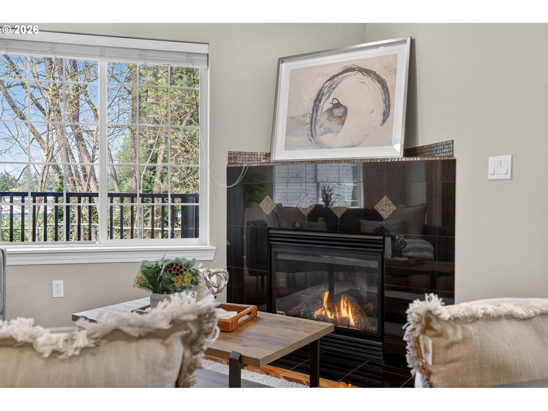 12619 Southeast Foster Road Portland, OR 97236 - Photo 17 of 48 a living room with furniture and a fireplace