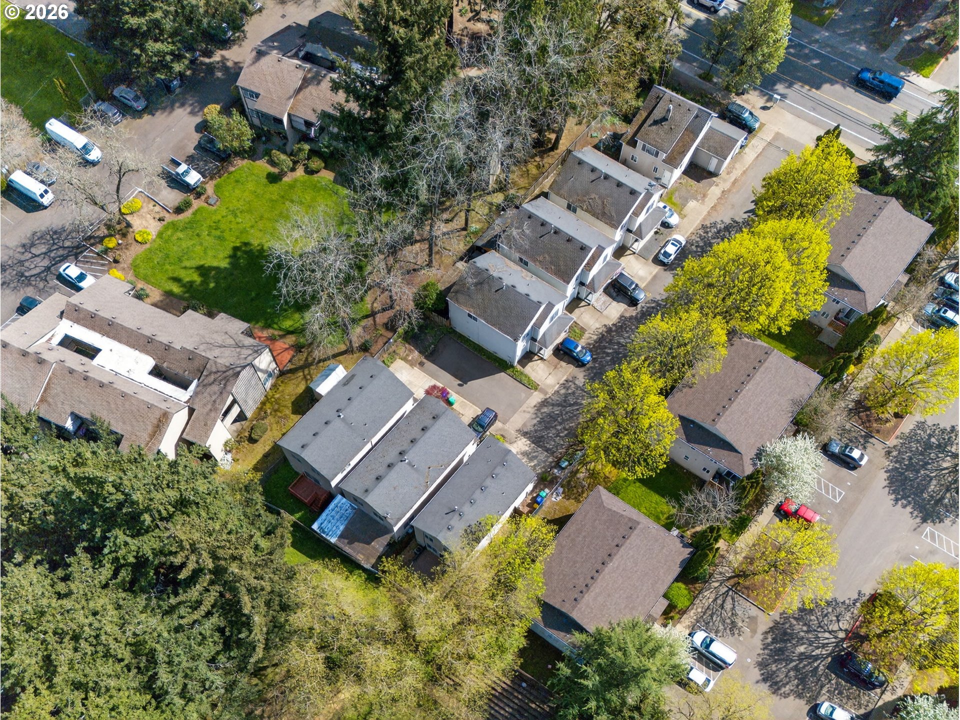 12619 Southeast Foster Road Portland, OR 97236 - Photo 43 of 48 an aerial view of residential house with outdoor space and swimming pool