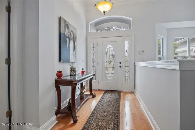 a view of a hallway with elevator