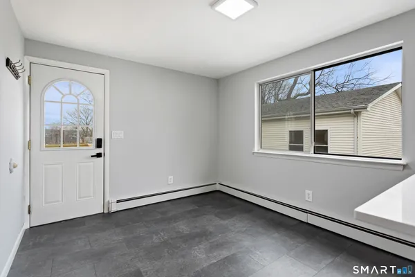 an empty room with a window