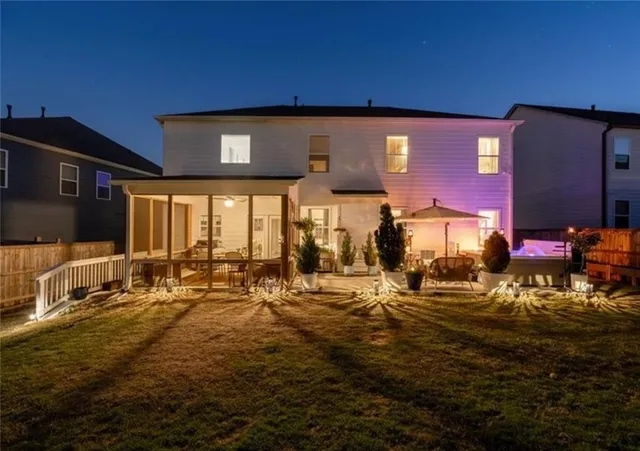 a house view with a garden space