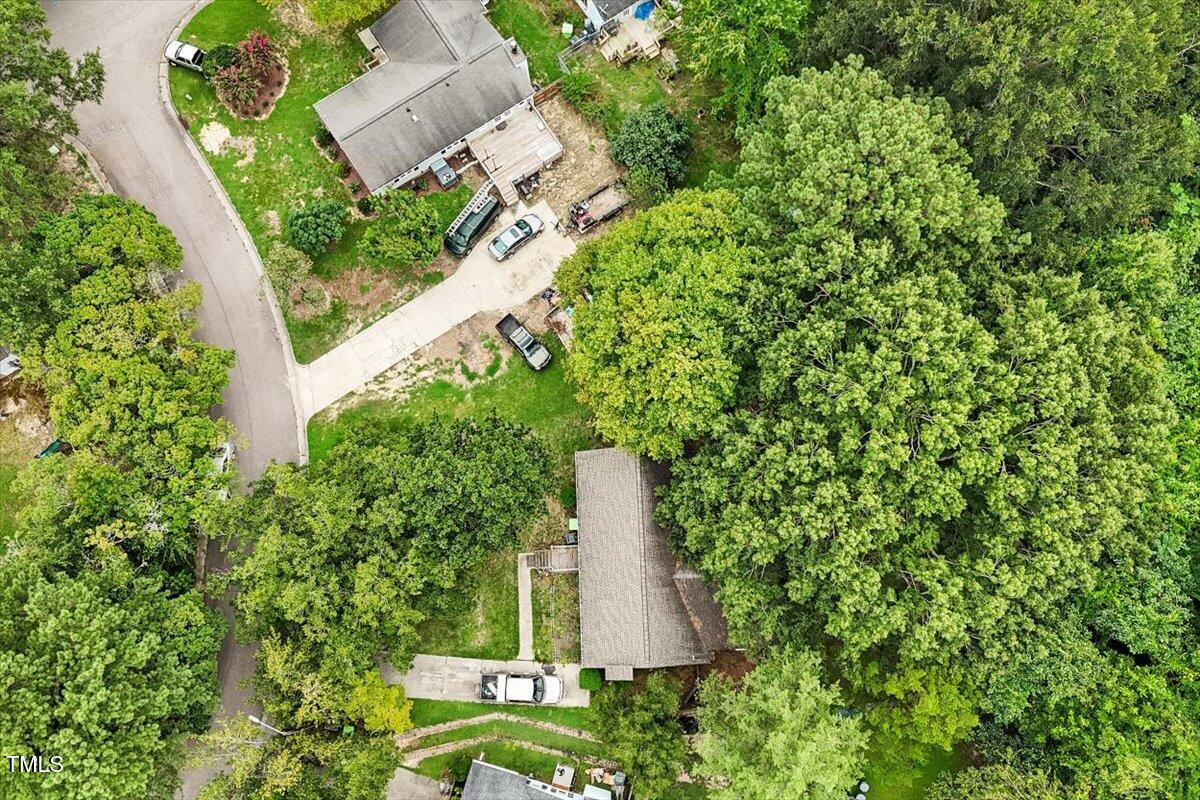 3605 Satellite Court Raleigh, NC 27604 - Photo 35 of 37 an aerial view of a house with a yard and trees