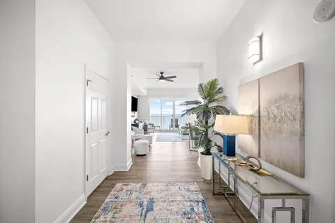 a living room with furniture