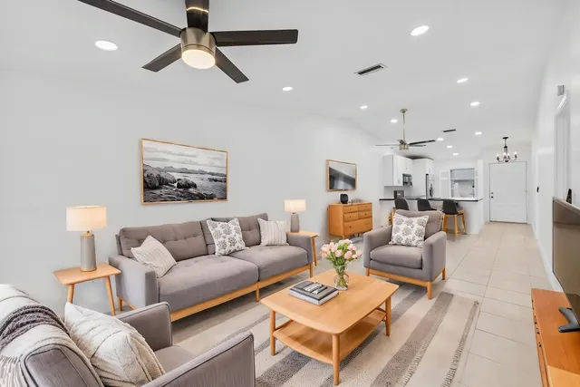 a living room with furniture