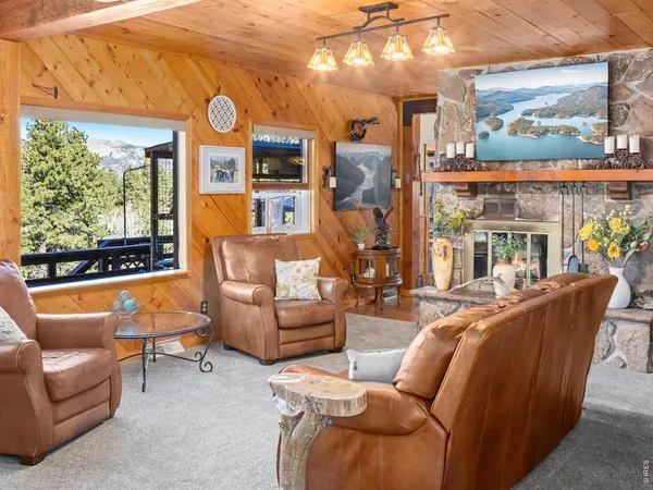 a kitchen with a sink and a large window