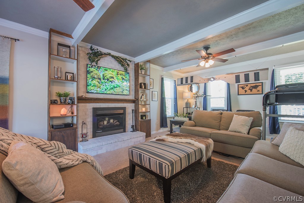 1532 Austin Road Chester, VA 23836 - Photo 27 of 50 a bedroom with a bed a fireplace and a large window