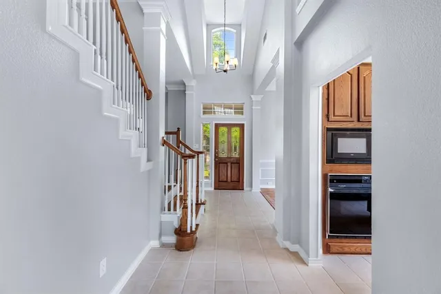 a view of an entryway with staircase