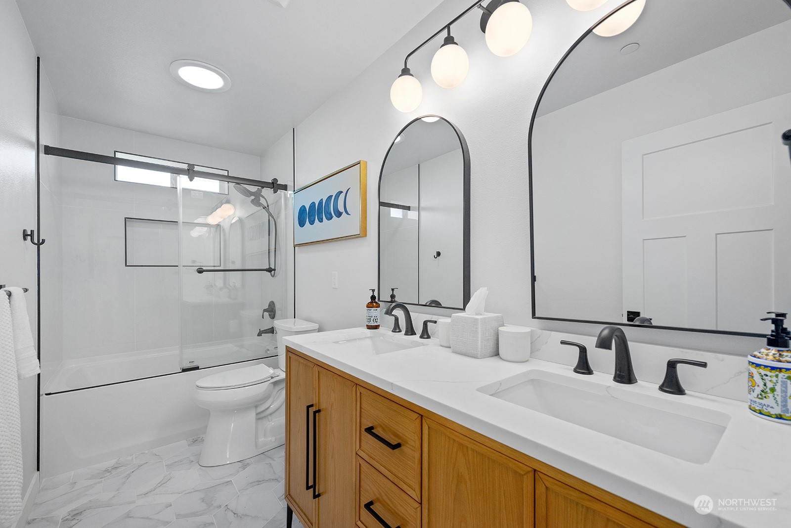 23932 104th Avenue West Edmonds, WA 98020 - Photo 28 of 39 a bathroom with a double vanity sink mirror and toilet