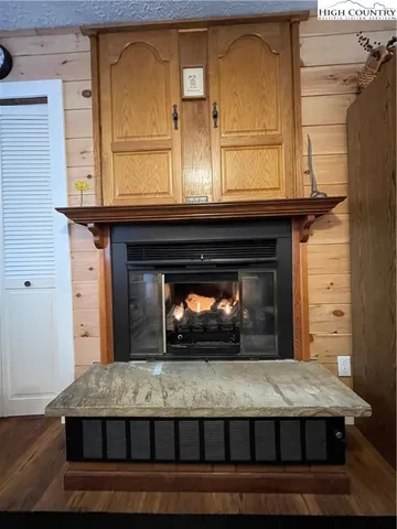 a room with fireplace