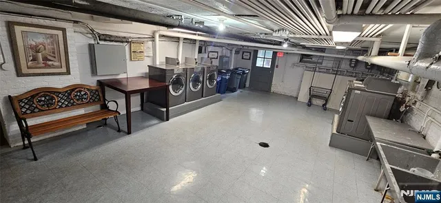 a room with a fireplace