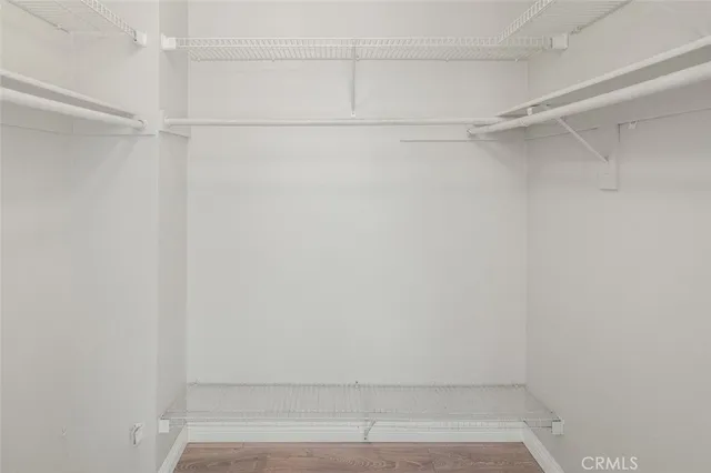 a view of an empty walk in closet