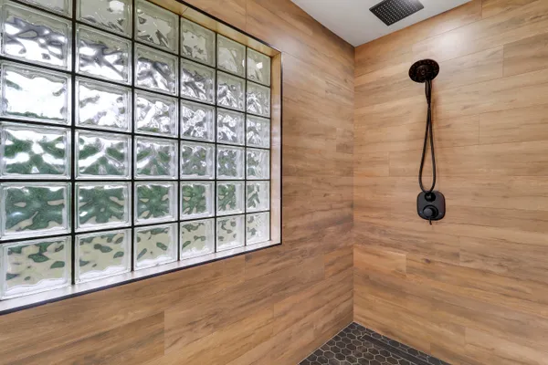 a bathroom with a shower