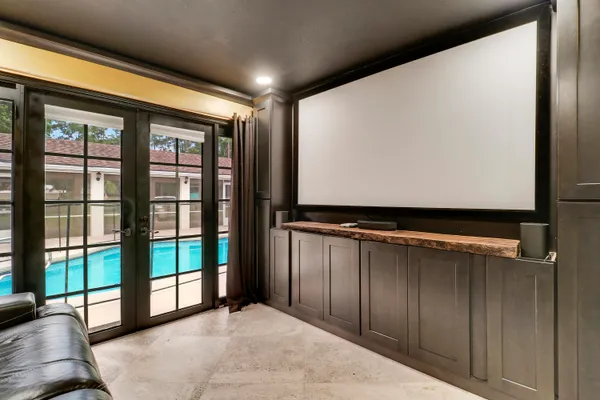 a view of a room with furniture